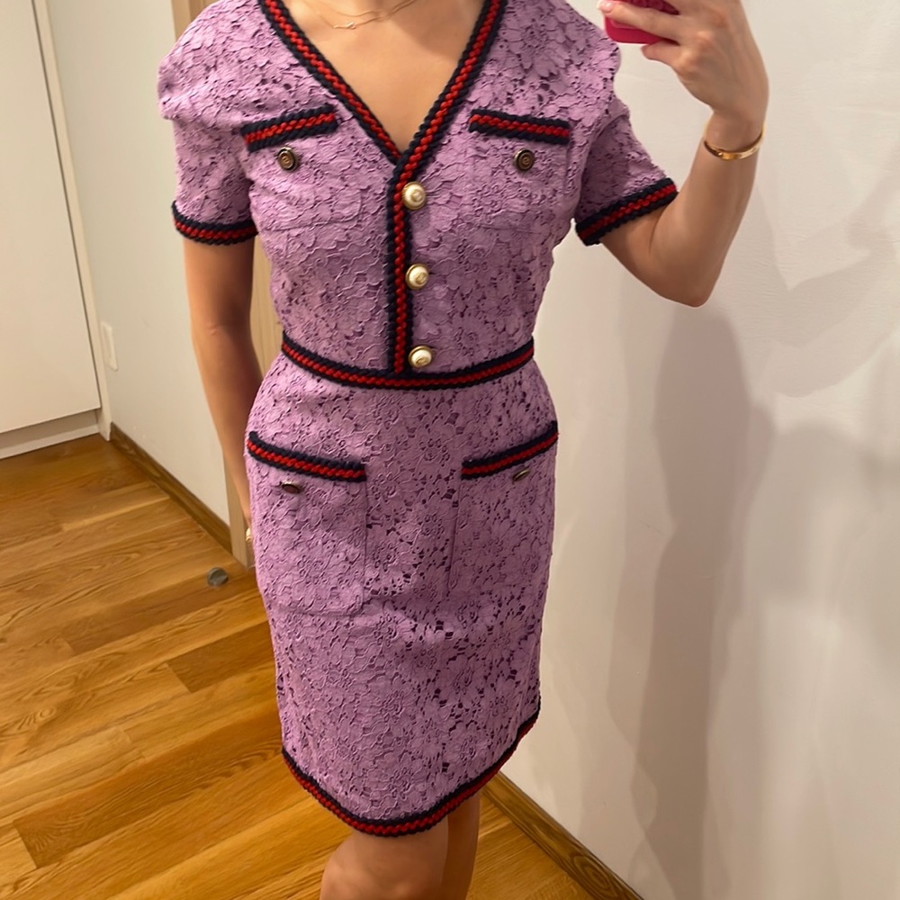 Gucci purple lace dress